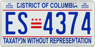 DC license plate ES4374