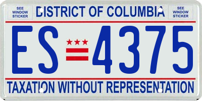 DC license plate ES4375