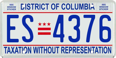 DC license plate ES4376