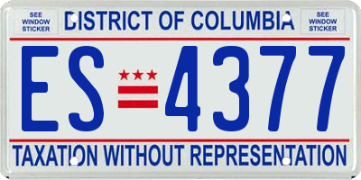 DC license plate ES4377