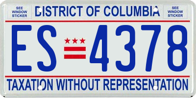 DC license plate ES4378