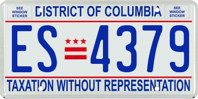 DC license plate ES4379
