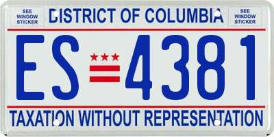 DC license plate ES4381