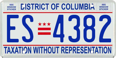DC license plate ES4382
