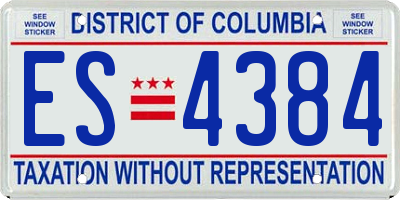 DC license plate ES4384