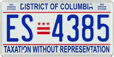 DC license plate ES4385