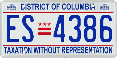DC license plate ES4386