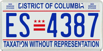 DC license plate ES4387