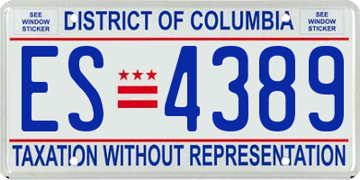 DC license plate ES4389