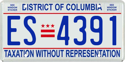 DC license plate ES4391