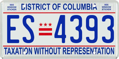 DC license plate ES4393