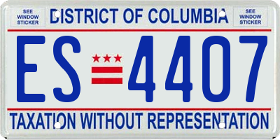 DC license plate ES4407