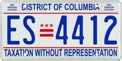 DC license plate ES4412