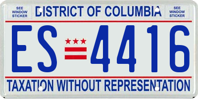 DC license plate ES4416