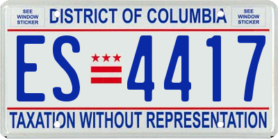 DC license plate ES4417