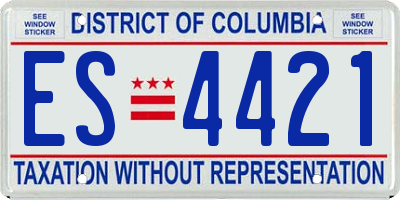 DC license plate ES4421