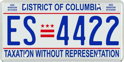 DC license plate ES4422
