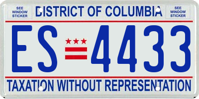 DC license plate ES4433