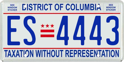 DC license plate ES4443