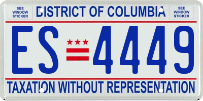 DC license plate ES4449