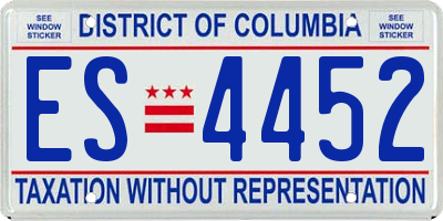 DC license plate ES4452