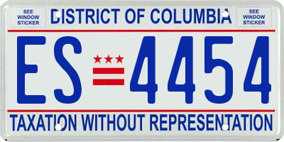 DC license plate ES4454