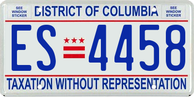 DC license plate ES4458