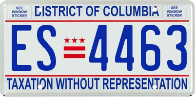DC license plate ES4463
