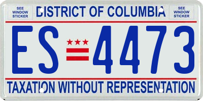 DC license plate ES4473
