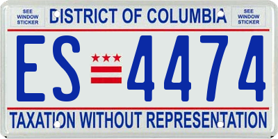 DC license plate ES4474