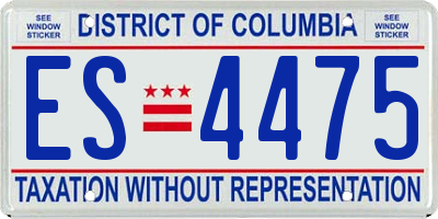 DC license plate ES4475