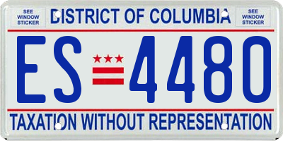 DC license plate ES4480