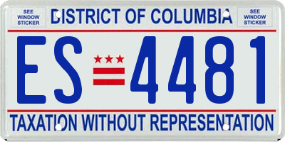 DC license plate ES4481