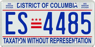 DC license plate ES4485