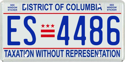 DC license plate ES4486