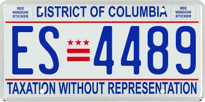 DC license plate ES4489