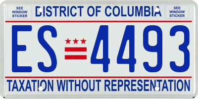 DC license plate ES4493