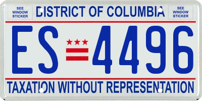 DC license plate ES4496