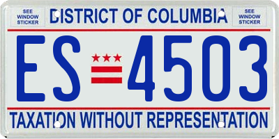 DC license plate ES4503