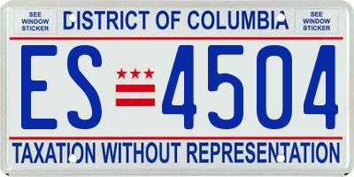 DC license plate ES4504