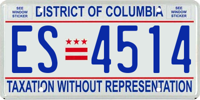 DC license plate ES4514