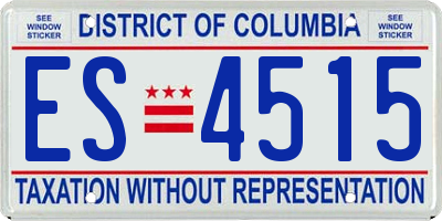 DC license plate ES4515