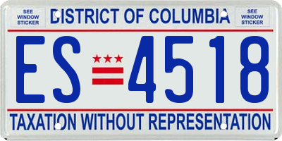 DC license plate ES4518