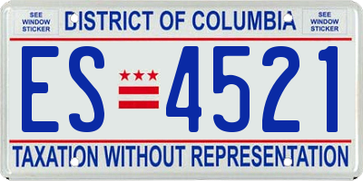 DC license plate ES4521