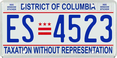 DC license plate ES4523