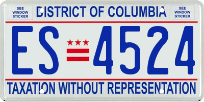 DC license plate ES4524