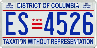 DC license plate ES4526