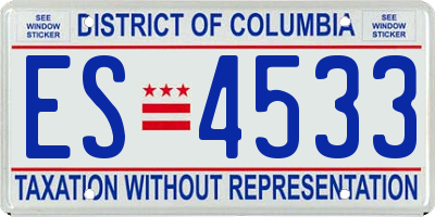 DC license plate ES4533