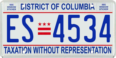 DC license plate ES4534