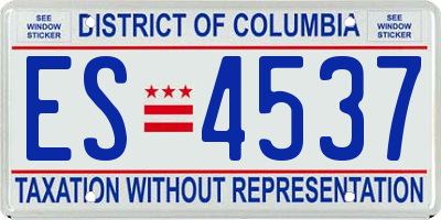 DC license plate ES4537